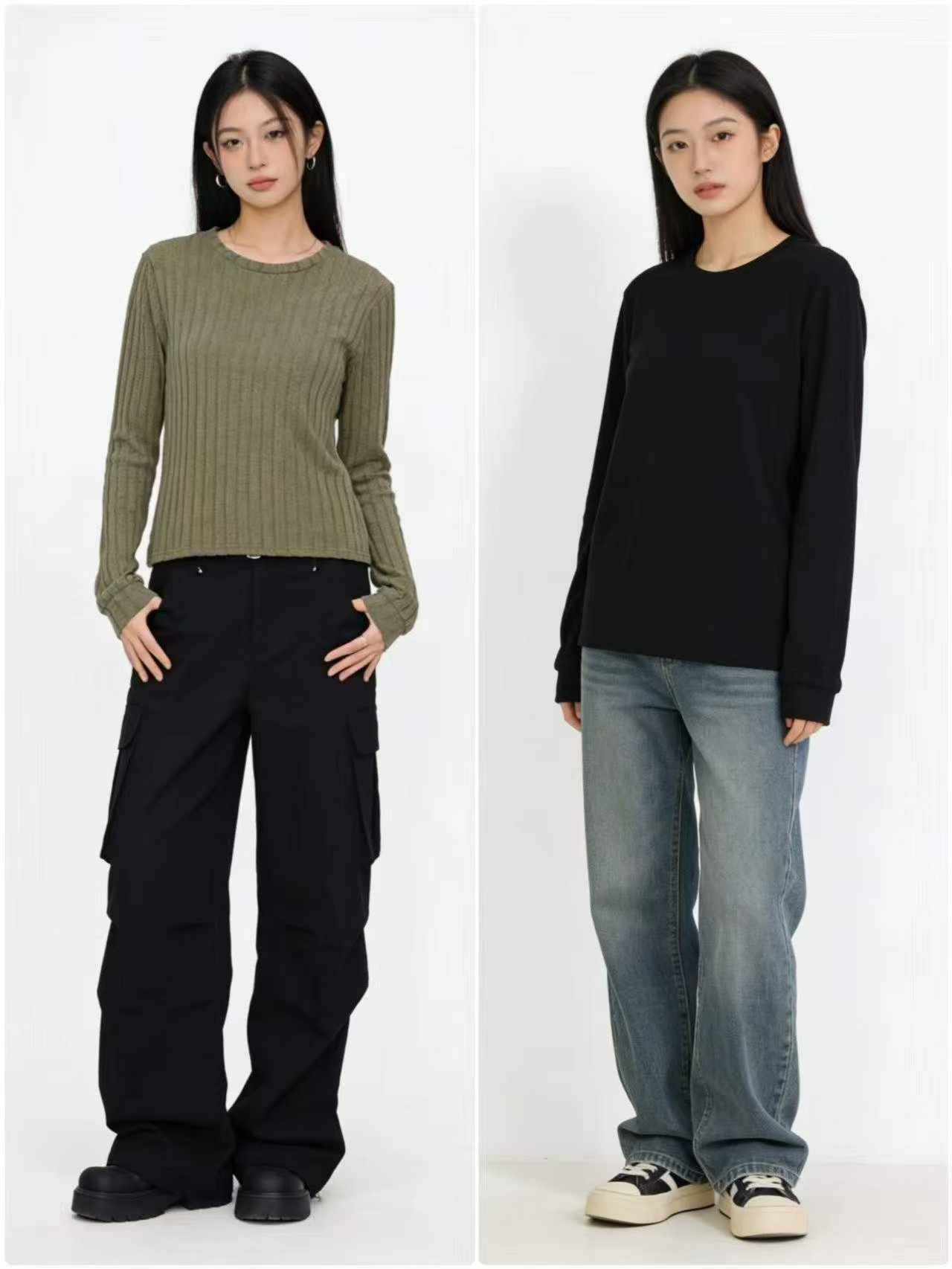2.9清，电商仓回收75件慵懒女士舒适圆领抗条大码打底上衣，码数S-2XL。版型宽松有弹性，都有包装，分货0.5